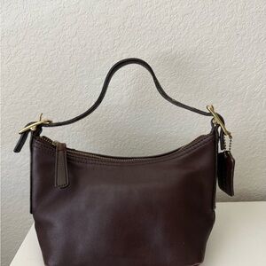 Coach Dark Brown Leather Hobo Shoulder Bag